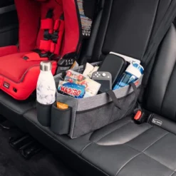 Diono Travel Pal XL Back Seat Car Organizer, 12 Compartments, Insulated Drink Holder, Carry Handles, Gray