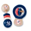 Baby Fanatic Wood Rattle 2 Pack - MLB New York Yankees Baby Toy Set