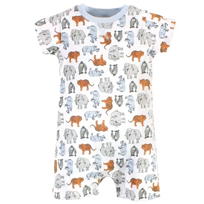 Touched By Nature Baby Organic Cotton Rompers 2pk, Endangered Elephant 3 Touched By Nature Baby Organic Cotton Rompers 2pk, Endangered Elephant - Image 3