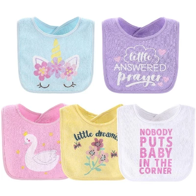 The Peanutshell Baby Girl Terry Bibs, 20 Pack For Feeding, Teething, Or Drooling|Pastel Girl/Holiday 2 The Peanutshell Baby Girl Terry Bibs, 20 Pack For Feeding, Teething, Or Drooling|Pastel Girl/Holiday - Image 2