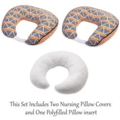 Bacati - 3 Pc Liam Aztec Orange/Navy Large Triangles Muslin Hugster Feeding & Infant Support Nursing Pillow With 2 Removable Zippered Covers -Chicco Kids Shop GUEST 7e508584 b698 4ad5 83a9 fd4e8fa004ec