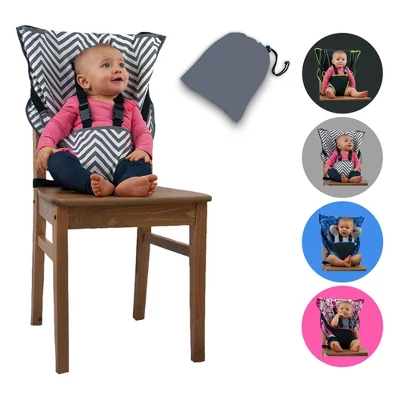 CozyBaby Portable Easy Seat Washable Travel Cloth High Chair Baby Seat With Secure Reinforced Safety Harness And Travel Bag, Gray 1 CozyBaby Portable Easy Seat Washable Travel Cloth High Chair Baby Seat With Secure Reinforced Safety Harness And Travel Bag, Gray
