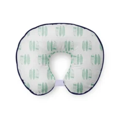 Bacati - 3 Pc Noah Tribal Mint/Navy Feathers/Triangles Muslin Hugster Feeding & Infant Support Nursing Pillow With 2 Removable Zippered Covers