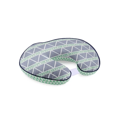 Bacati - 3 Pc Emma Aztec Mint/Navy Large Triangles Muslin Hugster Feeding & Infant Support Nursing Pillow With 2 Removable Zippered Covers 5 Bacati - 3 Pc Emma Aztec Mint/Navy Large Triangles Muslin Hugster Feeding & Infant Support Nursing Pillow With 2 Removable Zippered Covers - Image 5