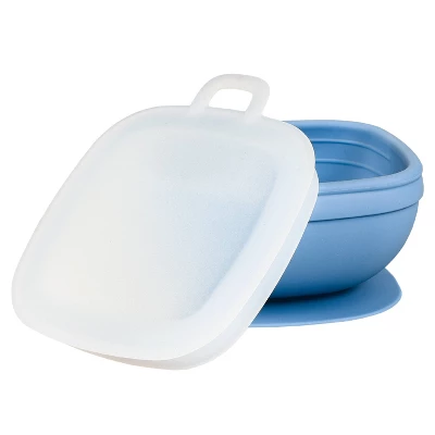 Re-Play Silicone Suction Bowl With Lid - Denim 1 Re-Play Silicone Suction Bowl With Lid - Denim