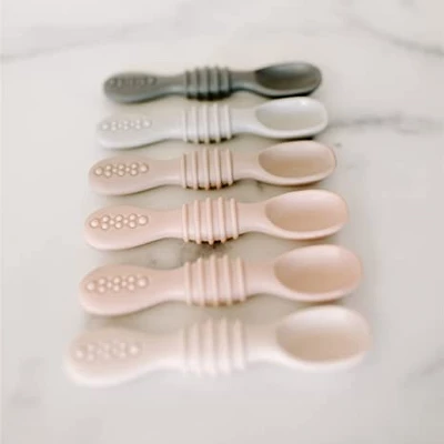 Simka Rose 6pc Silicone Baby And Toddler Spoon Set, Multicolor 3 Simka Rose 6pc Silicone Baby And Toddler Spoon Set, Multicolor - Image 3