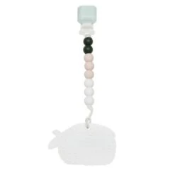 Loulou Lollipop Silicone Teether With Clip - Shrimp