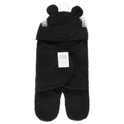 Hudson Baby Unisex Animal Faux Shearling Baby Outdoor Stroller Sack Wrap, Black, One Size