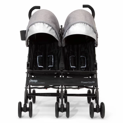 Jeep PowerGlyde Side-by-Side Double Stroller By Delta Children - Gray 5 Jeep PowerGlyde Side-by-Side Double Stroller By Delta Children - Gray - Image 5