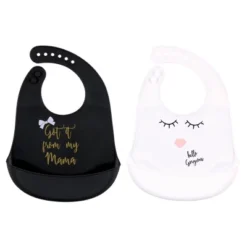 Little Treasure Baby Girl Silicone Bibs 2pk, Mama, One Size