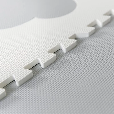 CHILDLIKE BEHAVIOR 61" X 61" Baby Crawling Play Mat With Interlocking Floor Tiles, X-Large Grey & White 2 CHILDLIKE BEHAVIOR 61" X 61" Baby Crawling Play Mat With Interlocking Floor Tiles, X-Large Grey & White - Image 2