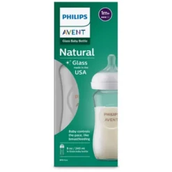 Philips Avent Glass Natural Baby Bottle With Natural Response Nipple - 8oz