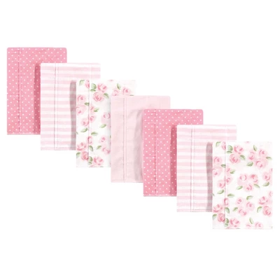 Little Treasure Baby Girl Cotton Flannel Burp Cloths 7pk, Beyoutiful, One Size 1 Little Treasure Baby Girl Cotton Flannel Burp Cloths 7pk, Beyoutiful, One Size