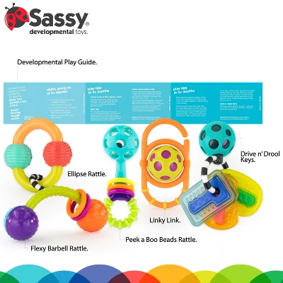 Sassy Toys Shake Rattle & Chew Gift Set - 5pc 3 Sassy Toys Shake Rattle & Chew Gift Set - 5pc - Image 3