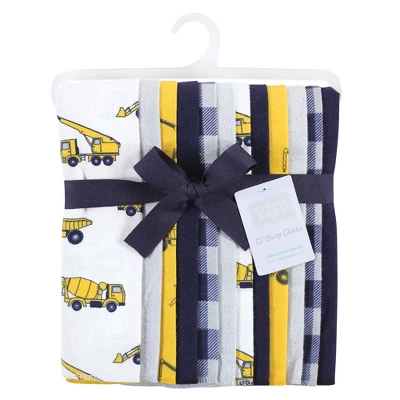 Hudson Baby Infant Boy Cotton Flannel Burp Cloths Bundle, Construction, One Size 1 Hudson Baby Infant Boy Cotton Flannel Burp Cloths Bundle, Construction, One Size