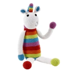 Pebble White Unicorn Rattle