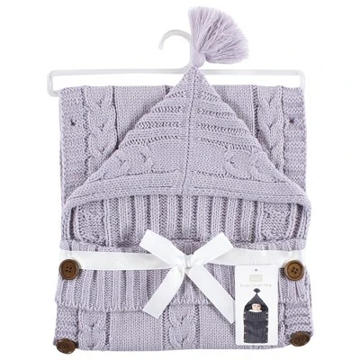 Hudson Baby Infant Girl Knitted Baby Lounge Stroller Wrap Sack, Lilac, One Size 1 Hudson Baby Infant Girl Knitted Baby Lounge Stroller Wrap Sack, Lilac, One Size