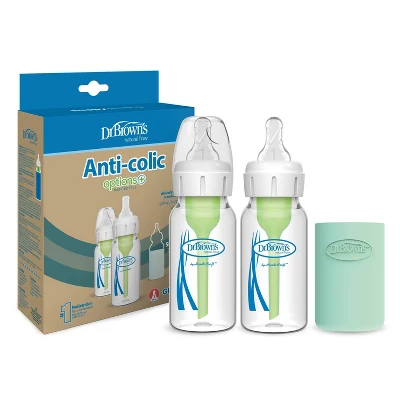 Dr. Brown's Dr. Brown's Anti-Colic Options+ Glass Baby Bottle - 4oz/2pk 2 Dr. Brown's Dr. Brown's Anti-Colic Options+ Glass Baby Bottle - 4oz/2pk - Image 2