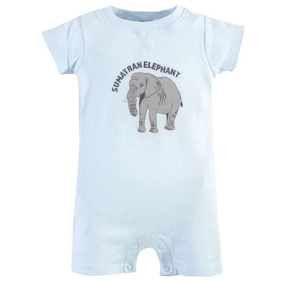 Touched By Nature Baby Organic Cotton Rompers 2pk, Endangered Elephant 2 Touched By Nature Baby Organic Cotton Rompers 2pk, Endangered Elephant - Image 2