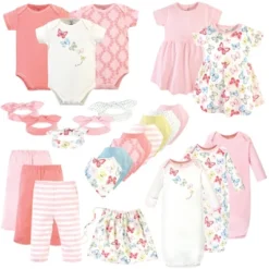Touched By Nature Baby Girl Organic Cotton Layette Set And Giftset, Butterflies, 0-6 Months