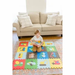Tadpoles 16 Tiles Transportation Playmat For Kids | 16 Interlocking Tiles | Safe & Durable | Total Floor Coverage 50 X 50 | Ages 3 & Up | Multicolor -Chicco Kids Shop GUEST ae00bd1e f3c5 4592 958c 4c32ef05ffa5