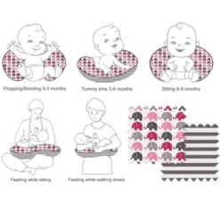 Bacati - 3 Pc Elephants Pink/Gray Hugster Feeding & Infant Support Nursing Pillow With 2 Removable Zippered Covers -Chicco Kids Shop GUEST aee97c6c bb9b 4d12 82b5 e51479f8242d