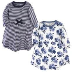 Touched By Nature Big Girls And Youth Organic Cotton Long-Sleeve Dresses 2pk, Navy Floral -Chicco Kids Shop GUEST b06bc5c5 89b9 45cd a6a1 034b7b0aee39