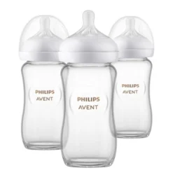 Philips Avent 3pk Glass Natural Baby Bottle With Natural Response Nipple - Clear - 8oz -Chicco Kids Shop GUEST b49e653e a92e 49b2 bf32 bdf10eaefdac