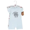 Touched By Nature Baby Organic Cotton Rompers 2pk, Endangered Elephant