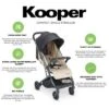 Joovy Kooper Lightweight Compact Single Stroller With Tray, Sand
