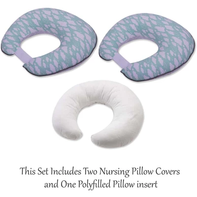 Bacati - 3 Pc Clouds In The City Mint Gray Hugster Feeding & Infant Support Nursing Pillow 3 Bacati - 3 Pc Clouds In The City Mint Gray Hugster Feeding & Infant Support Nursing Pillow - Image 3
