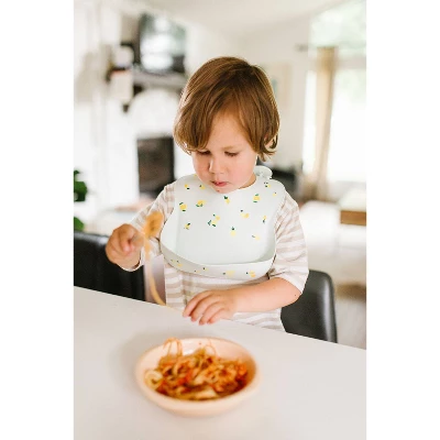 Loulou Lollipop Silicone Printed Bib - Lemon 1 Loulou Lollipop Silicone Printed Bib - Lemon