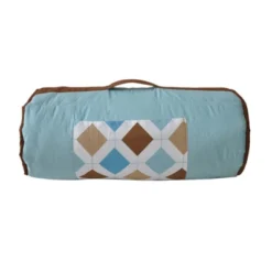 Bacati - Mod Dia/Stripes Aqua Teal Beige Brown Toddler Nap Mat