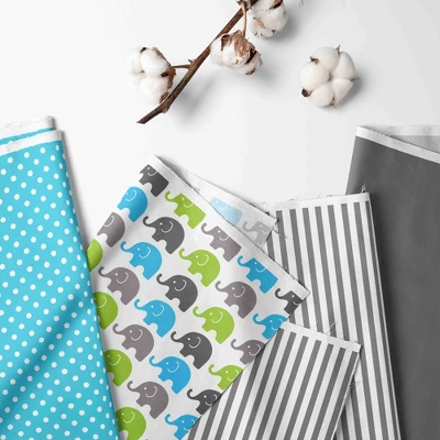 Bacati - Elephants Aqua Lime Gray Toddler Nap Mat 4 Bacati - Elephants Aqua Lime Gray Toddler Nap Mat - Image 4