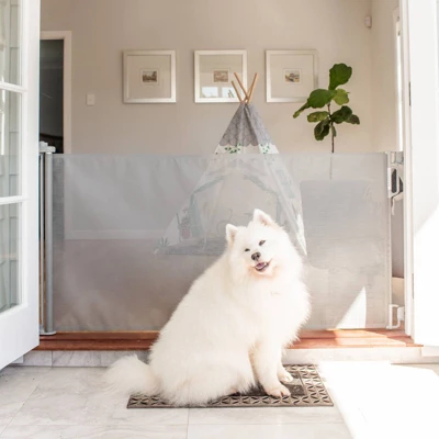 Perma Child Safety Outdoor Retractable Baby Gate 33" Tall, Extends To 71" Wide, Gray 3 Perma Child Safety Outdoor Retractable Baby Gate 33" Tall, Extends To 71" Wide, Gray - Image 3