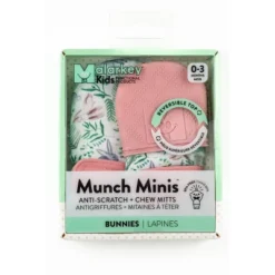 Malarkey Kids Munch Mitt Mini's Anti Scratch & Teething Mittens - 2pk - Bunnies