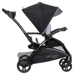 Baby Trend Sit N' Stand 5-in-1 Collapsible Shopper Stroller With Canopy, Visor, Extendable Storage Basket, Phone Tray, And 2 Cup Holders, Stormy