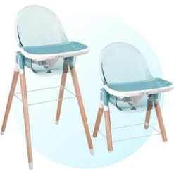 Children Of Design Adjustable & Reclining 6-in-1 Deluxe Wooden High Chair For Babies & Toddlers