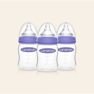 Lansinoh Baby Bottles For Breastfeeding Babies With 3 Slow Flow Nipples (Size 2S) - 5oz/3ct 2 Lansinoh Baby Bottles For Breastfeeding Babies With 3 Slow Flow Nipples (Size 2S) - 5oz/3ct - Image 2