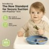 3-Pack Prep Suction Plates For Baby, 100% Silicone Toddler Plates, BPA-Free Divided Baby Plates With Suction