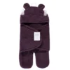Hudson Baby Infant Girl Animal Faux Shearling Baby Outdoor Stroller Sack Wrap, Purple, One Size