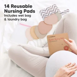 KeaBabies 14pk Contour Organic Nursing Pads, Reusable Nipple Pads For Breastfeeding, Washable Breast Pads + Wash Bag -Chicco Kids Shop GUEST d3e2feea 4c25 4f3c b6fd 550bcb792db4
