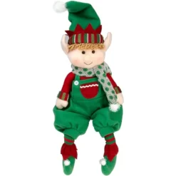 SCS Direct Elf Plush Christmas Stuffed Dolls - 12", Set Of 2
