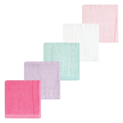 Hudson Baby Infant Girl Rayon From Bamboo Bib, Burp Cloth And Washcloth 10Pk, Pink Lilac, One Size 2 Hudson Baby Infant Girl Rayon From Bamboo Bib, Burp Cloth And Washcloth 10Pk, Pink Lilac, One Size - Image 2