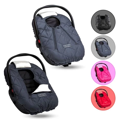 CozyBaby Premium Baby And Infant Insulated Polar Fleece Car Seat Cover With Dual Zippers, Elastic Edge, And Pull Over Flap, Charcoal 4 CozyBaby Premium Baby And Infant Insulated Polar Fleece Car Seat Cover With Dual Zippers, Elastic Edge, And Pull Over Flap, Charcoal - Image 4