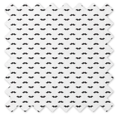 Bacati - Mustache/Plus Muslin 4 Pc Set Of Bibs & Burp Cloths Set, Black 3 Bacati - Mustache/Plus Muslin 4 Pc Set Of Bibs & Burp Cloths Set, Black - Image 3