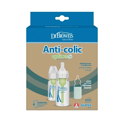 Dr. Brown's Dr. Brown's Anti-Colic Options+ Glass Baby Bottle - 4oz/2pk 1 Dr. Brown's Dr. Brown's Anti-Colic Options+ Glass Baby Bottle - 4oz/2pk