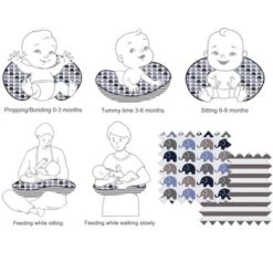 Bacati - 3 Pc Elephants Blue Navy Gray Hugster Feeding & Infant Support Nursing Pillow With 2 Removable Zippered Covers -Chicco Kids Shop GUEST e715a3e1 b6c5 4961 86c8 eec7d52b18ef