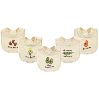 Touched By Nature Baby Organic Cotton Bibs 5pk, Guacamole, One Size 1 Touched By Nature Baby Organic Cotton Bibs 5pk, Guacamole, One Size
