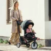SmarTrike STR7 6 In 1 Pushchair, Stroller, And Tricycle For 6-36 Months, With 5-Point Harness, Canopy, Storage Bag, And Removeable Pedals, Black